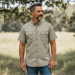 REDHEAD Men’s Large Tan Short Sleeve BASS Shirt